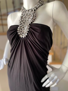 Azzaro Black Vintage Cocktail Dress with Jewel Necklace