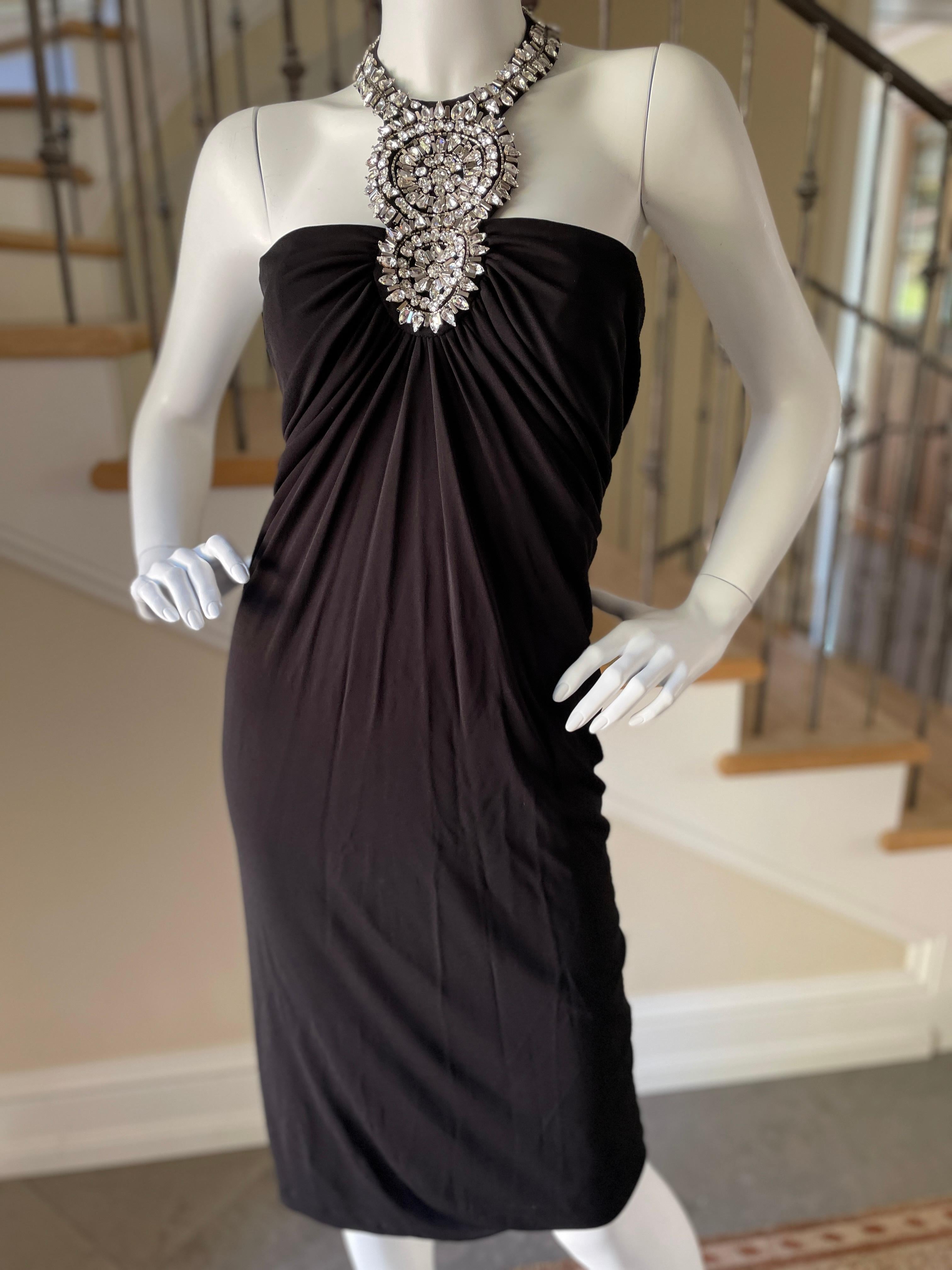  Azzaro Black Vintage Cocktail Dress with Jewel Necklace 1