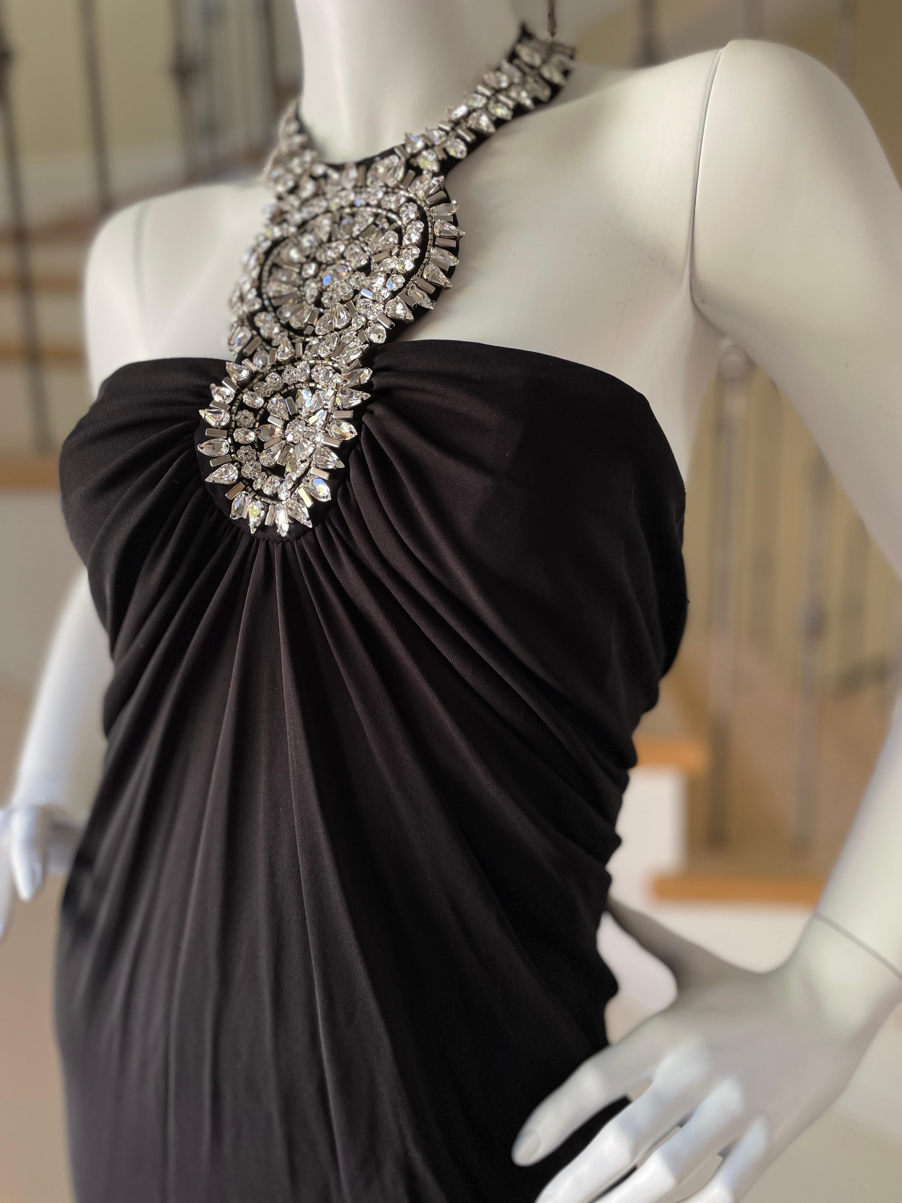  Azzaro Black Vintage Cocktail Dress with Jewel Necklace 2