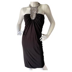  Azzaro Black Vintage Cocktail Dress with Jewel Necklace