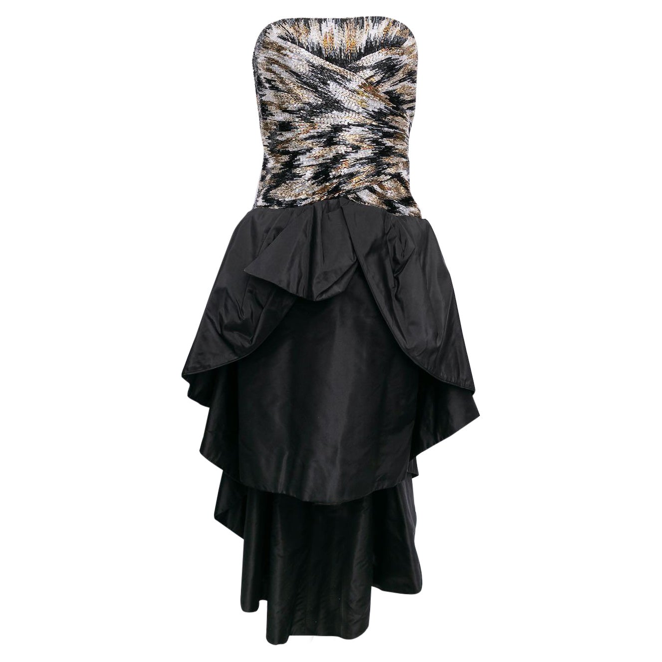 Besticktes Taftkleid von Azzaro mit Bustier