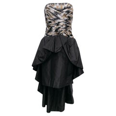 Azzaro - Robe bustier en taffetas brodé