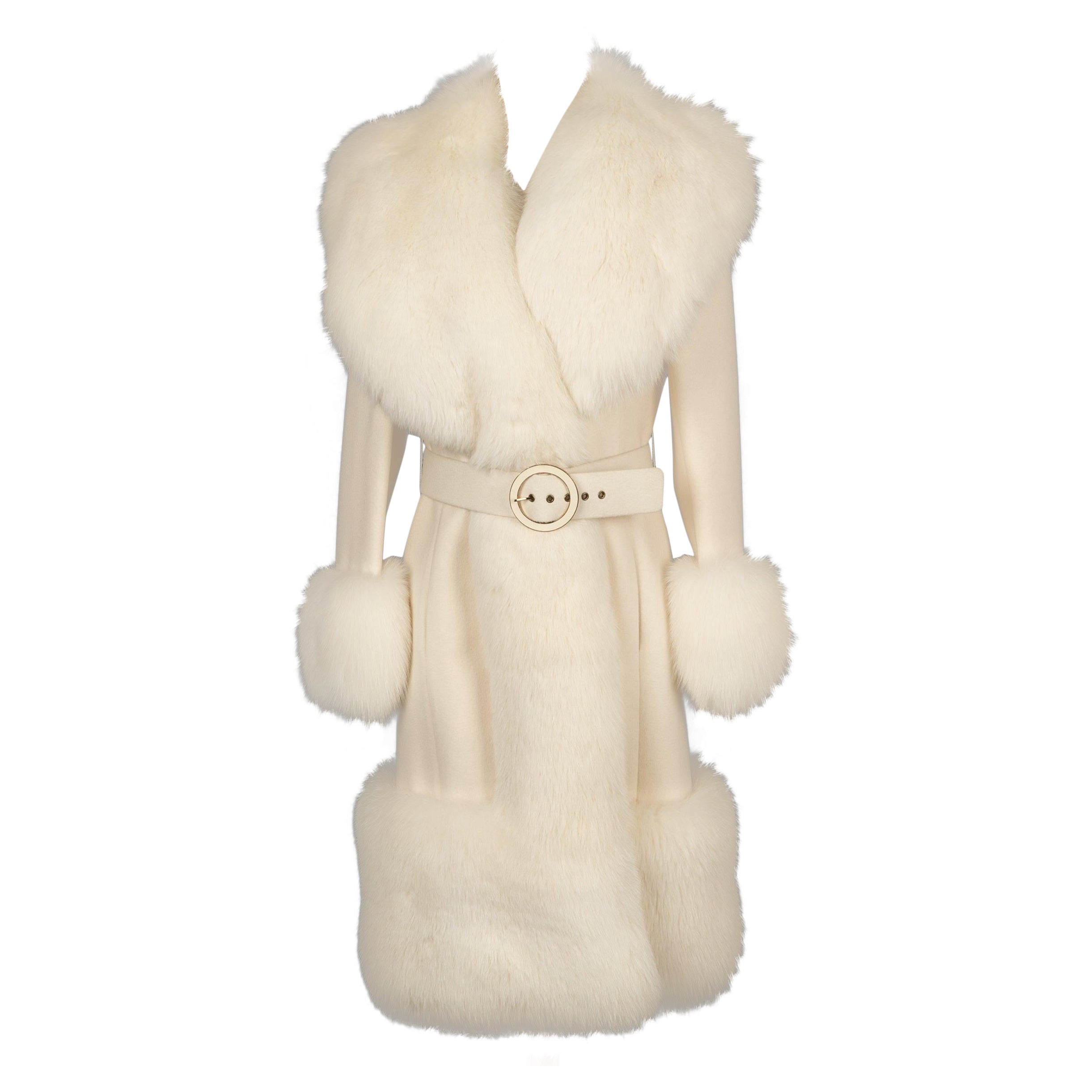 Azzaro Cashmere and Fur Coat