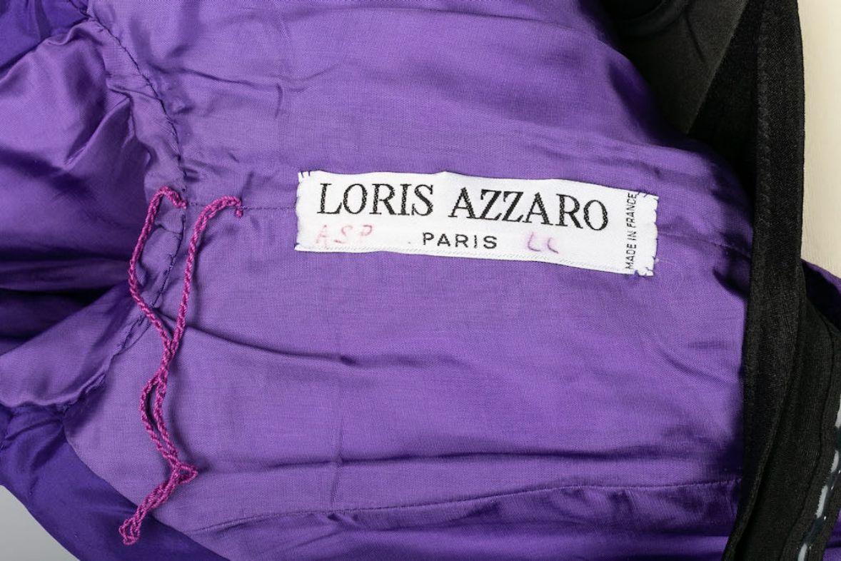 Azzaro Evening Taffeta Cape Embroidered Dress, Size 40FR 15