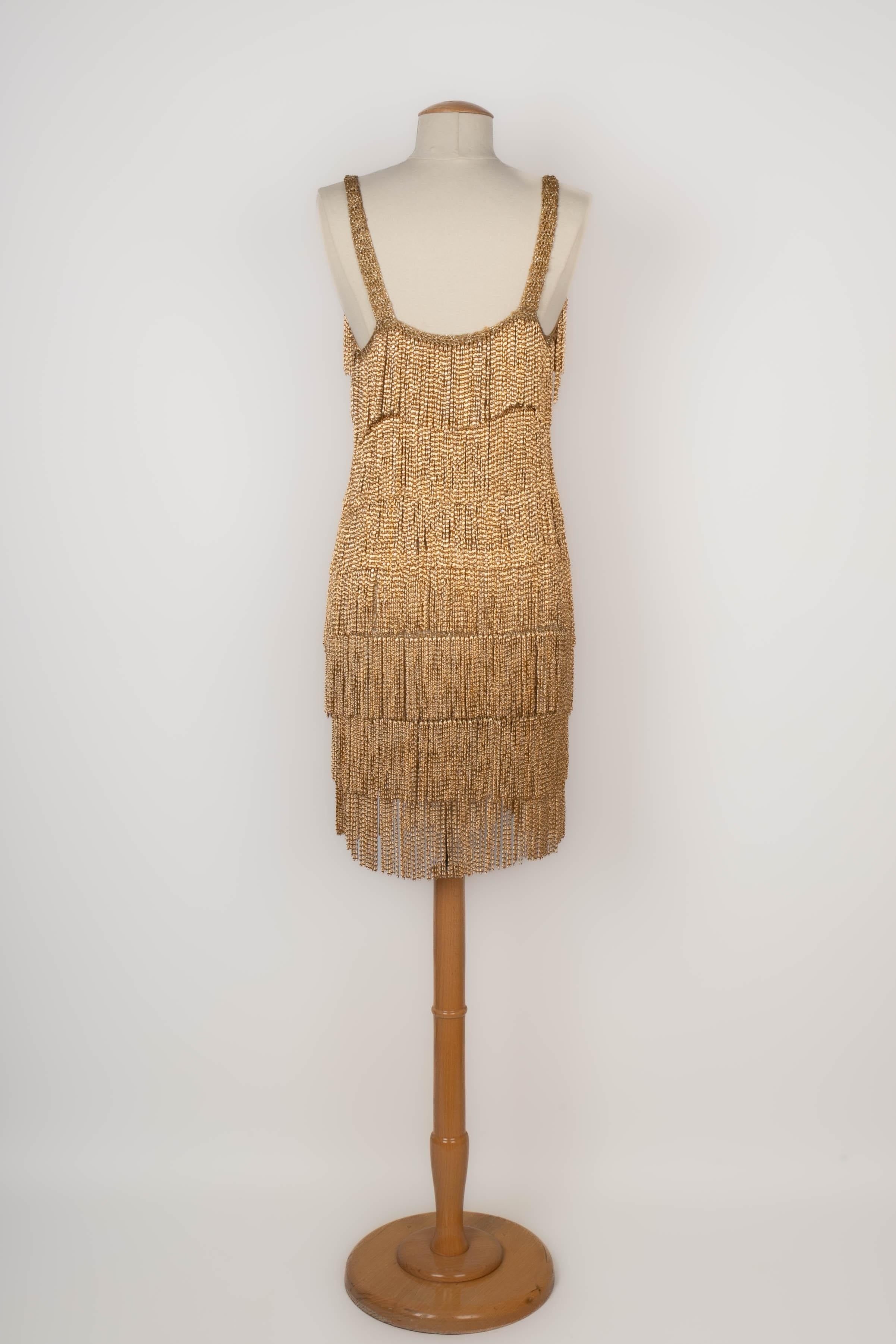 Azzaro fringed dress In Excellent Condition In SAINT-OUEN-SUR-SEINE, FR