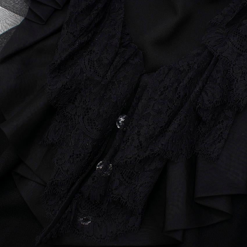 Women's Azzaro Gazette Wool Backless Lace Dress - Size US 6 For Sale