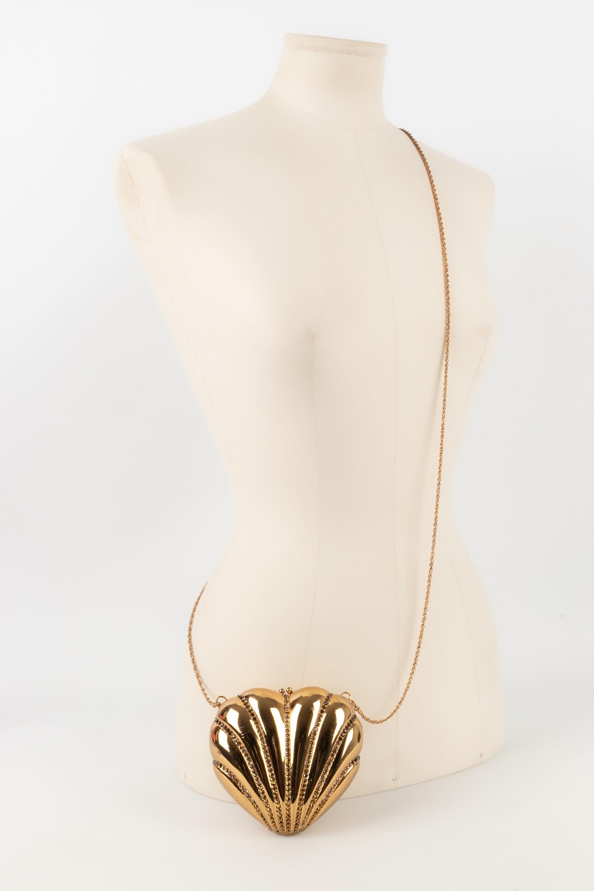 Azzaro Gold Metal Bag/Minaudière In Good Condition For Sale In SAINT-OUEN-SUR-SEINE, FR