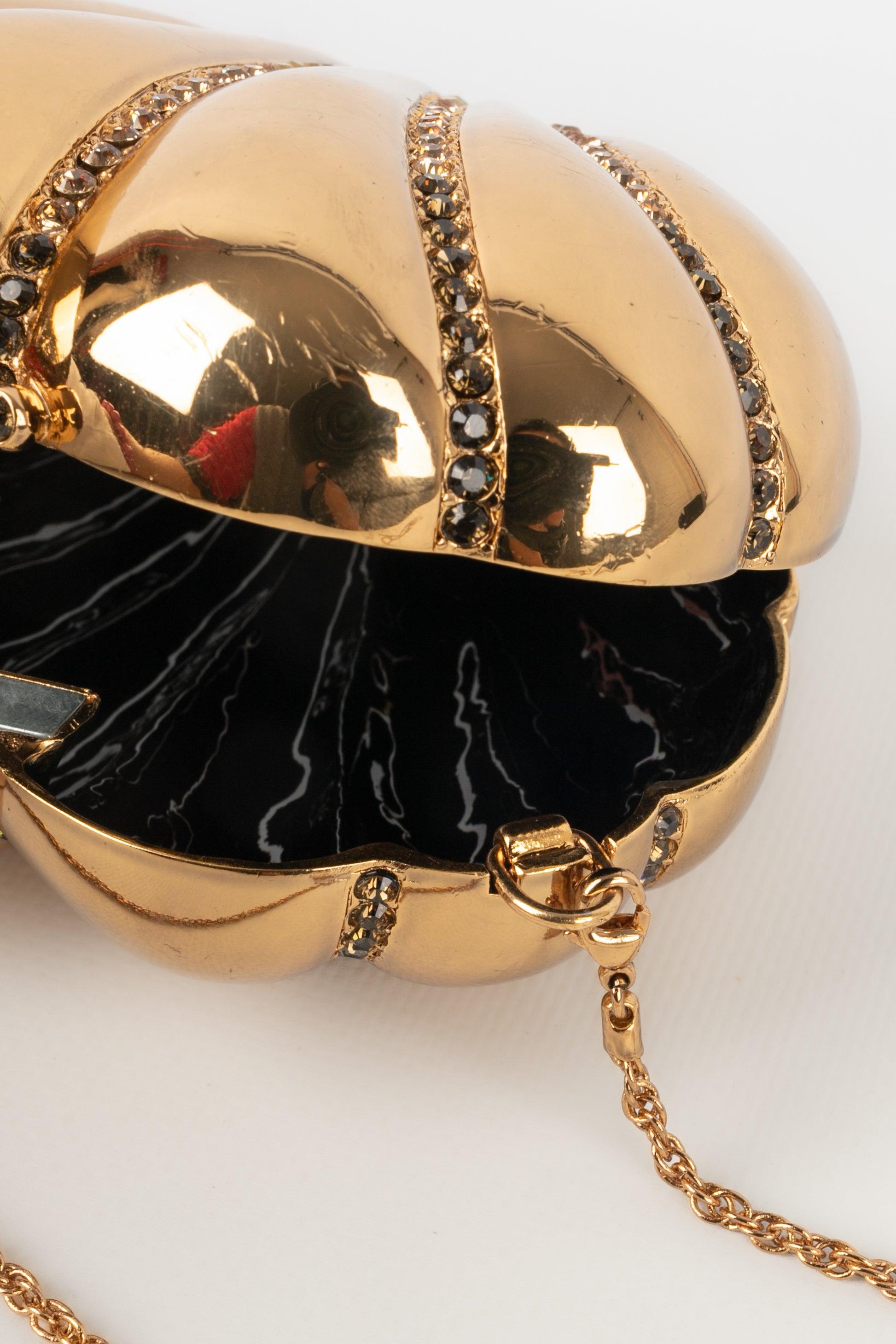 Azzaro Gold Metal Bag/Minaudière For Sale 3
