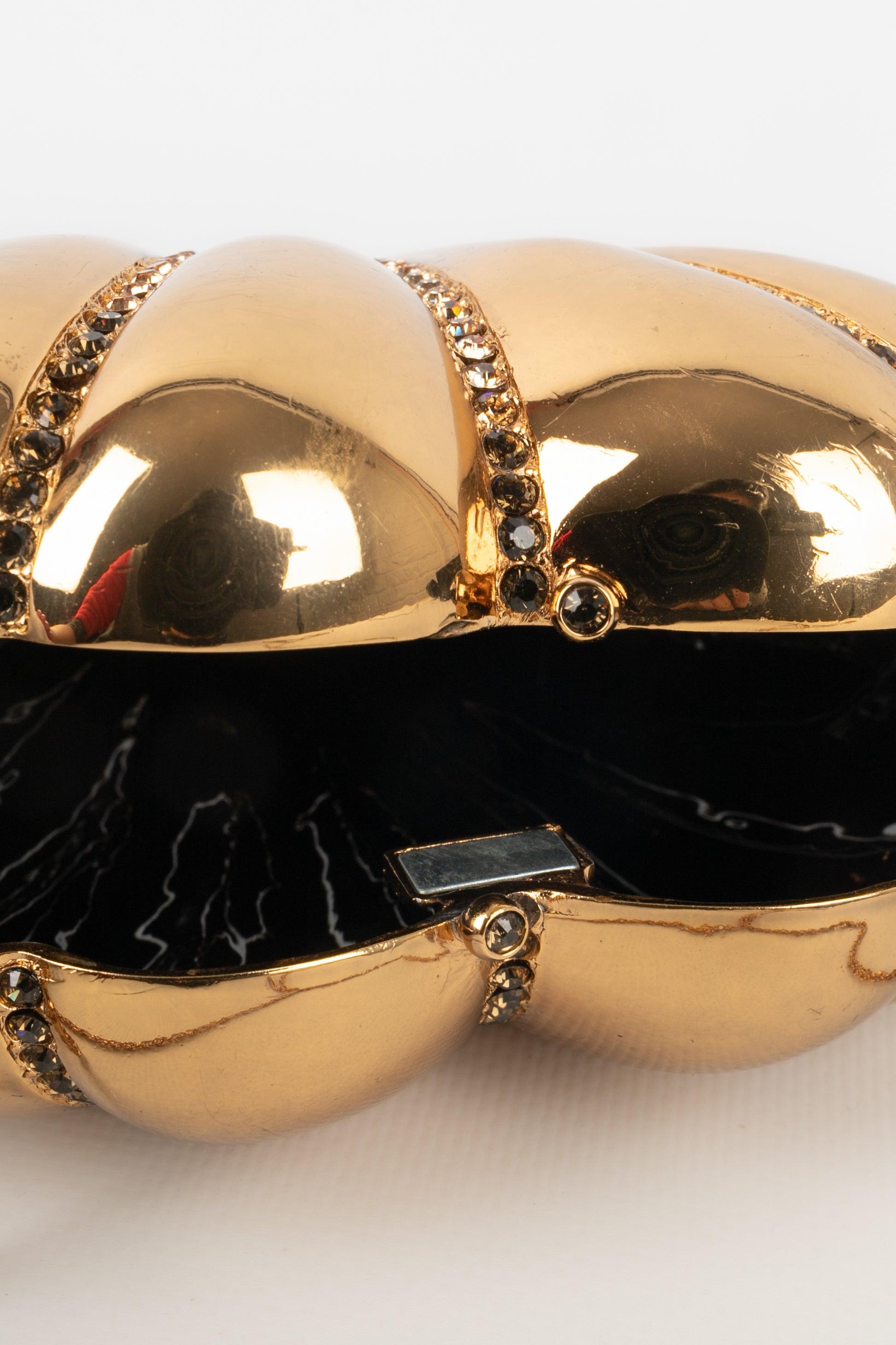 Azzaro Gold Metal Bag/Minaudière For Sale 4