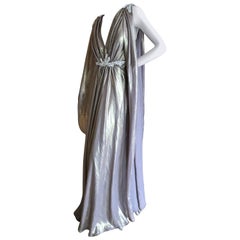 Vintage Azzaro Golden Goddess Dress with Dramatic Crystal Jewel Accents