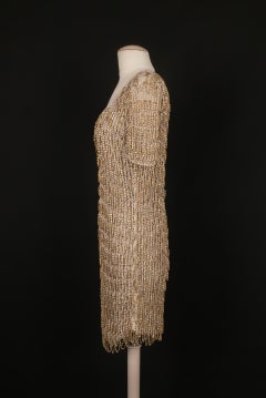 Azzaro golden mesh dress