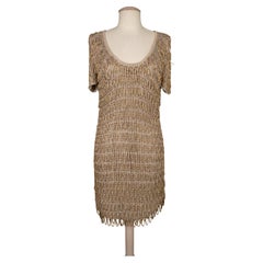 Azzaro golden mesh dress