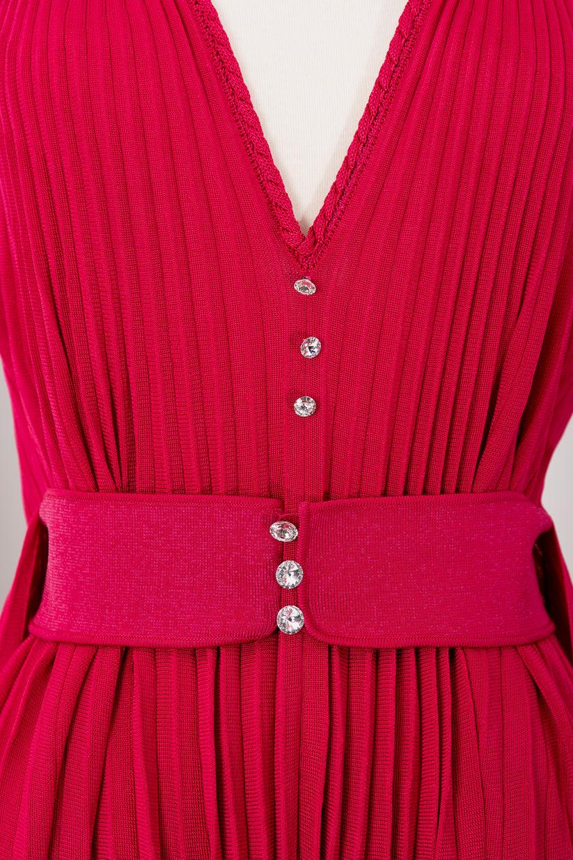 Azzaro Halter Raspberry Pink Dress, Size 38FR For Sale 2