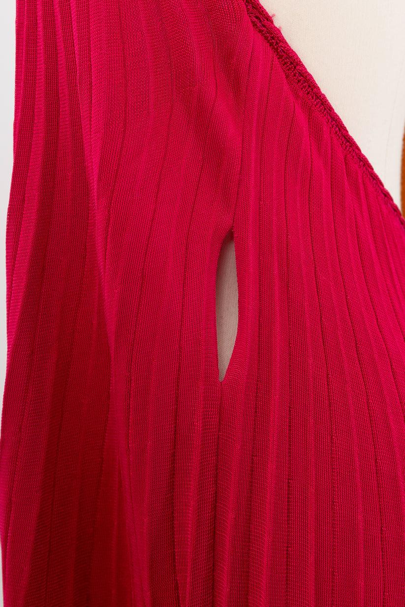 Azzaro Halter Raspberry Pink Dress, Size 38FR For Sale 3