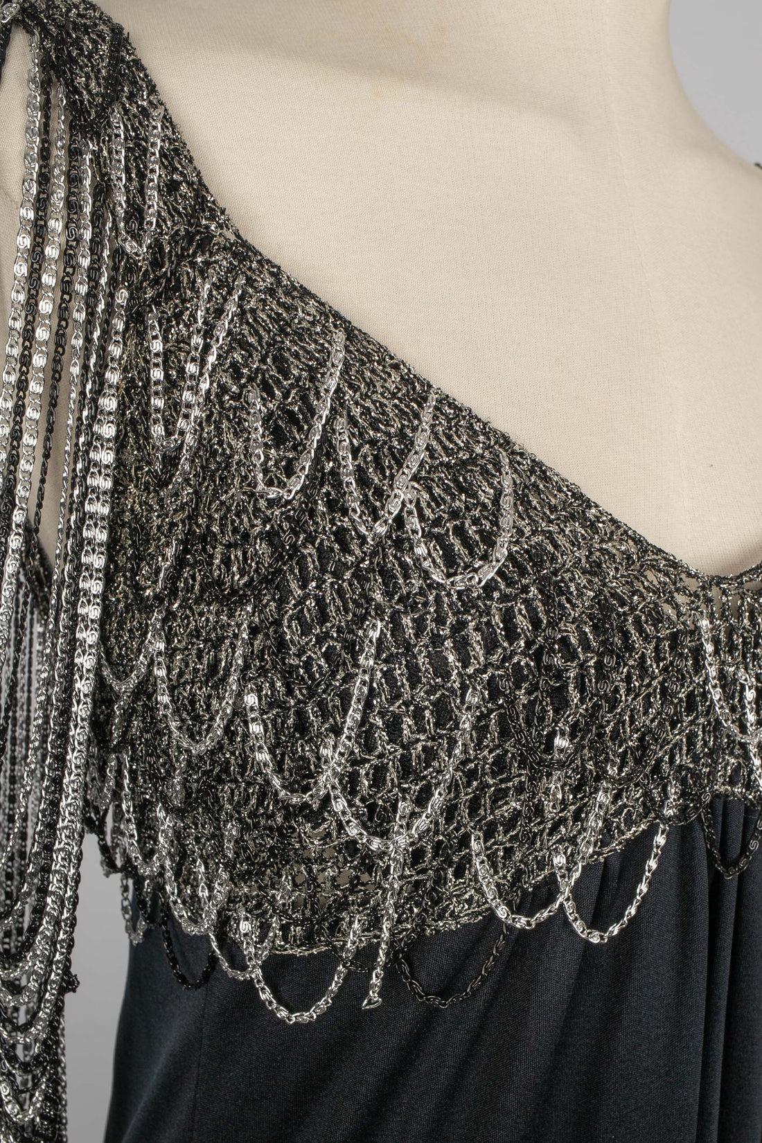 Azzaro Long Black Jersey Dress, 1970's For Sale 2