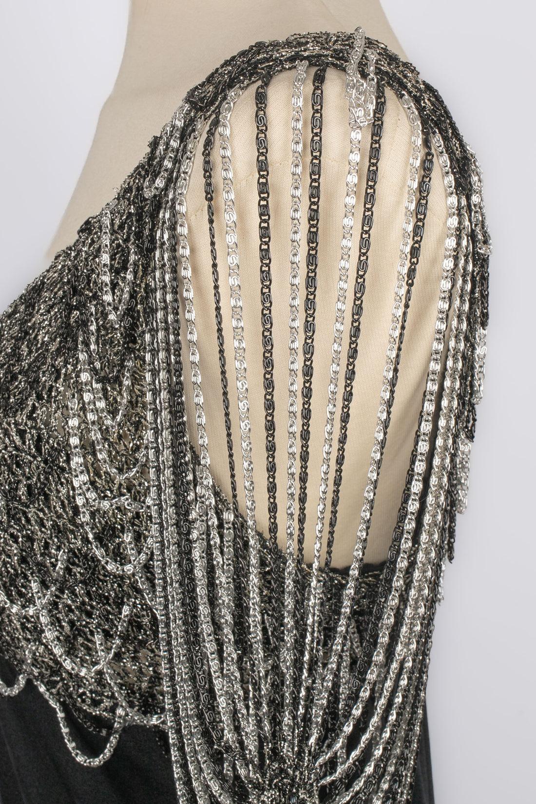 Azzaro Long Black Jersey Dress, 1970's For Sale 3