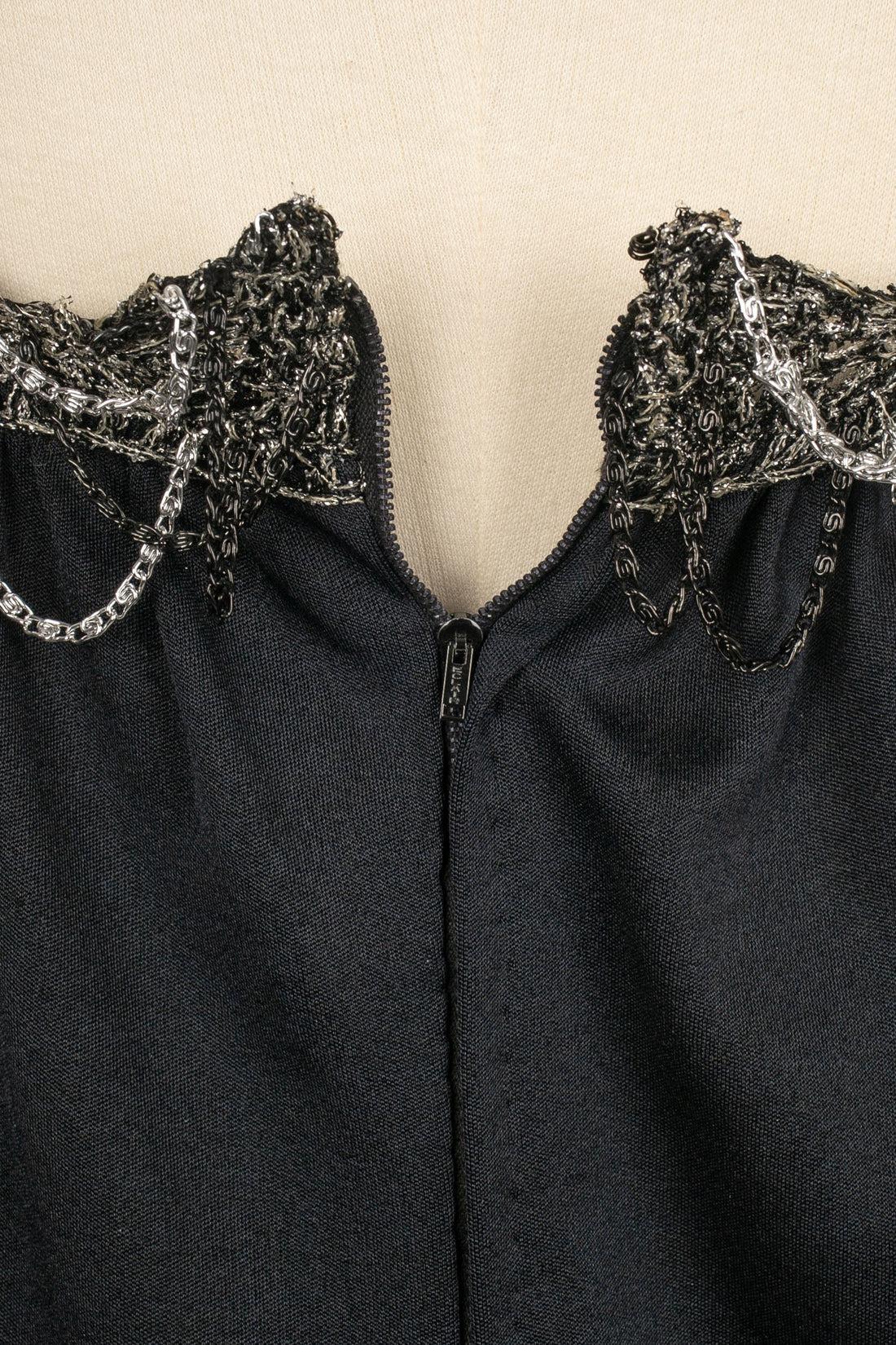 Azzaro Long Black Jersey Dress, 1970's For Sale 4