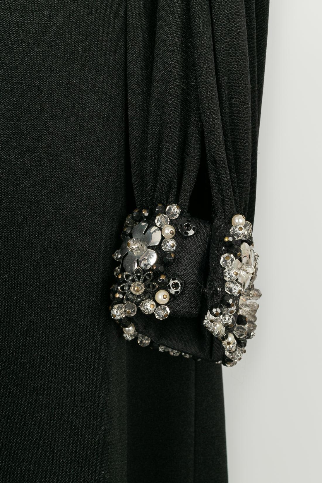 Azzaro Long-Sleeved Dress in Black Jersey For Sale 2