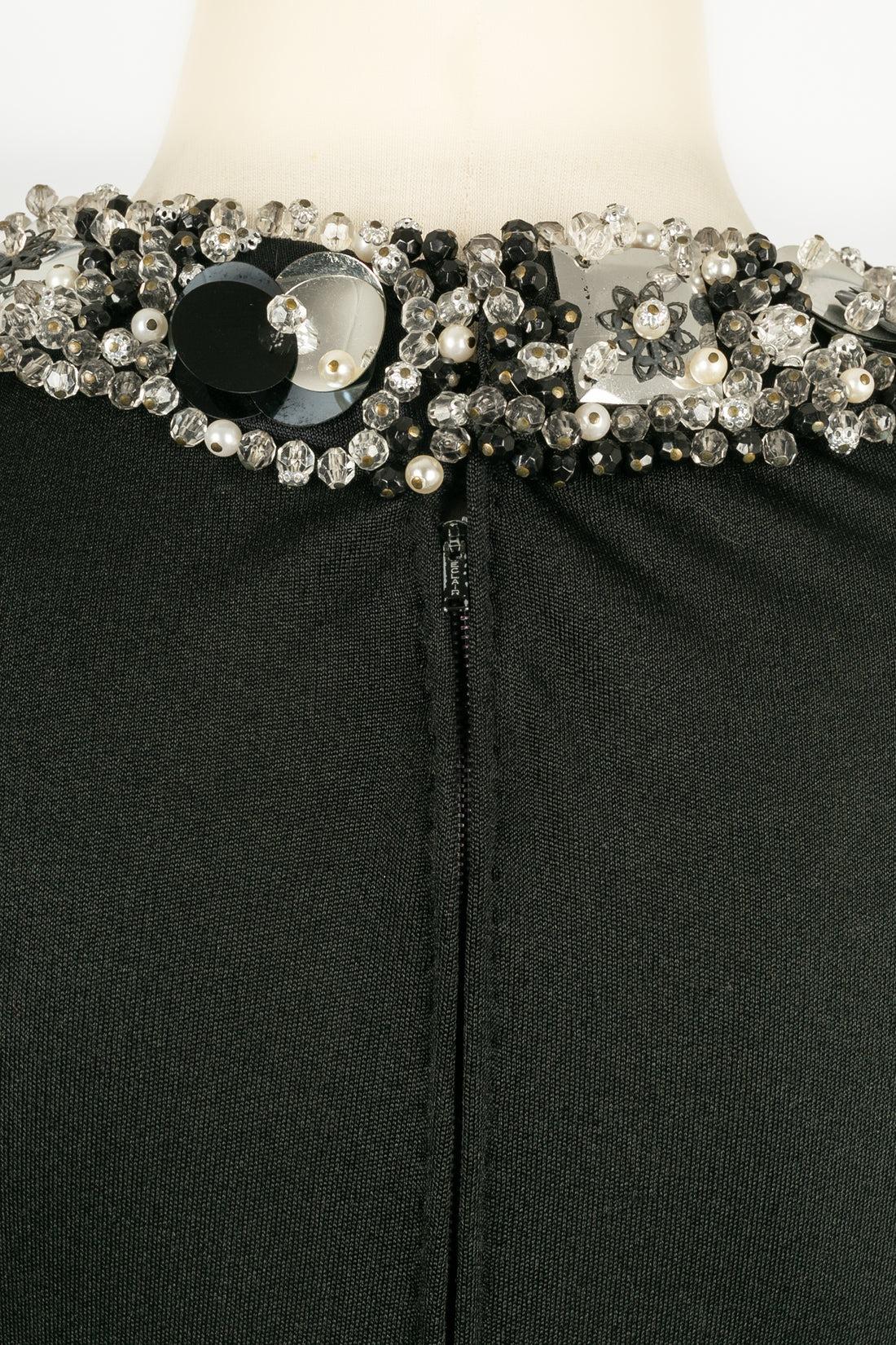 Azzaro - Robe à manches longues en jersey noir en vente 3