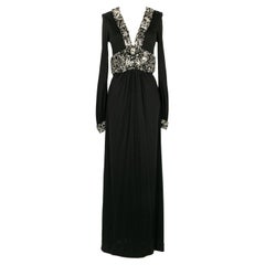 Azzaro Long-Sleeved Dress in Black Jersey