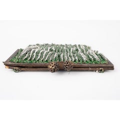 Azzaro Loris Silberne und grüne Lurex-Handtasche aus Mesh