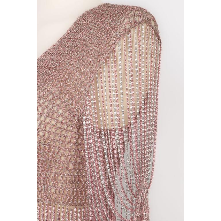 Azzaro Pink and Silvery Lurex Top, 1970 For Sale 1