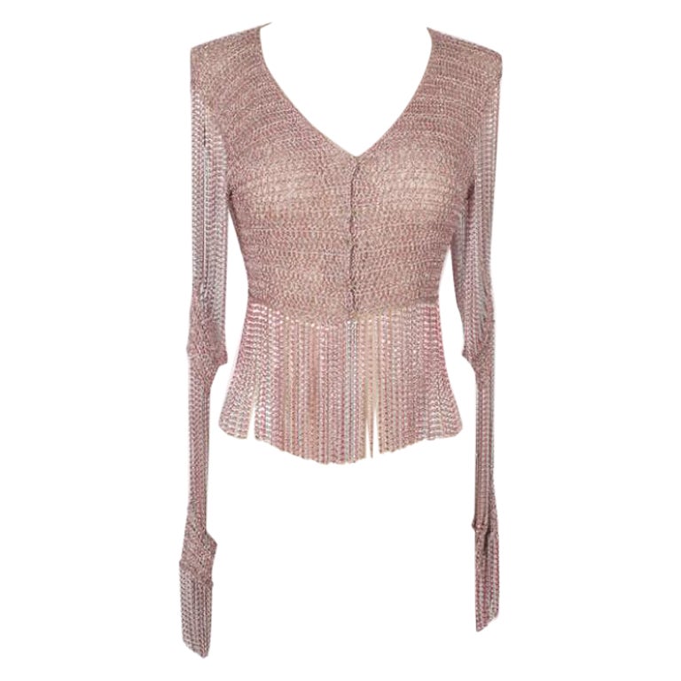 Azzaro, top en lurex rose et argenté, 1970