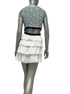 Mini-robe de cocktail Azzaro à nœud pailleté, collection printemps-été 2011, taille 38