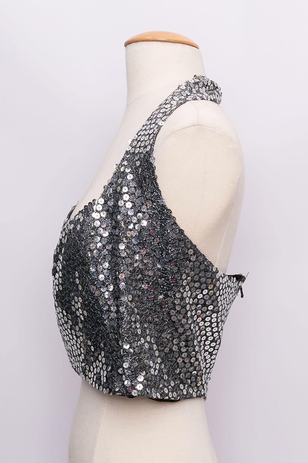 Top con paillettes Azzaro In condizioni buone in vendita a SAINT-OUEN-SUR-SEINE, FR