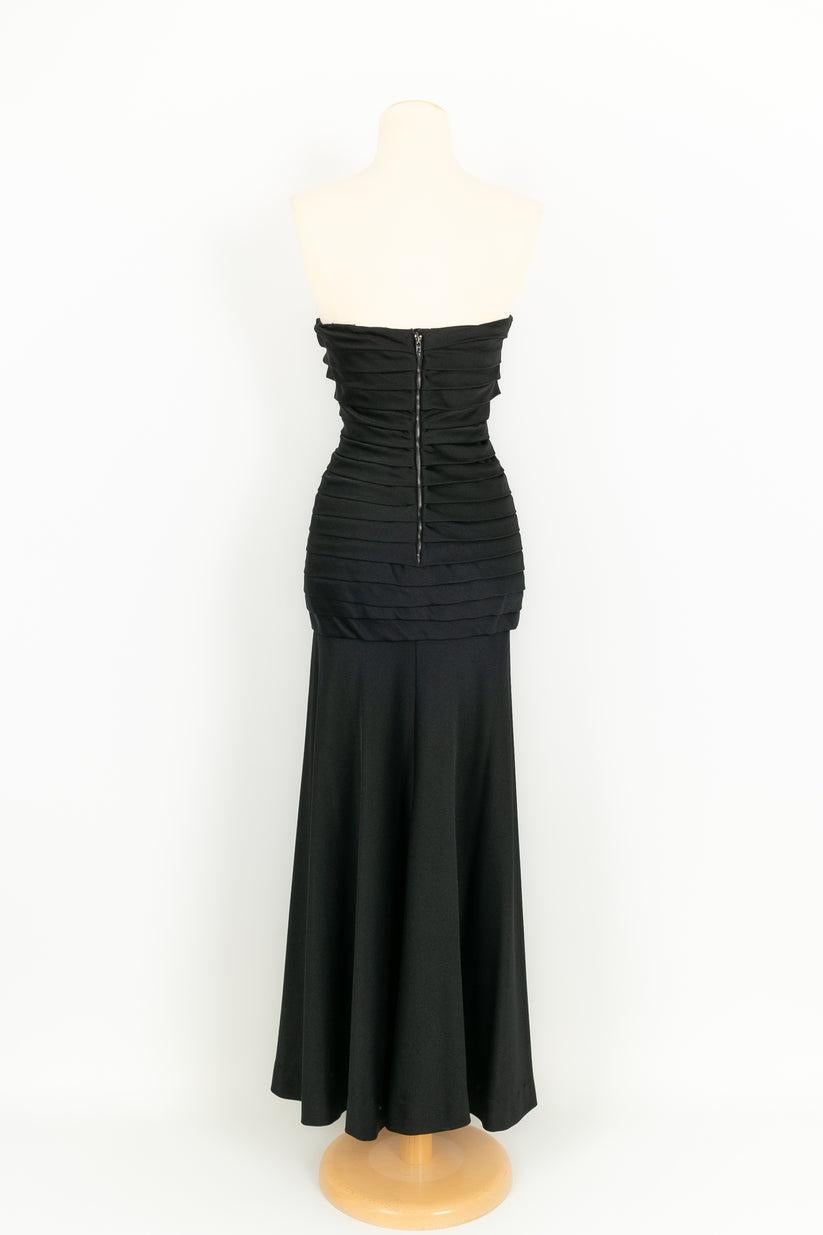 Black Azzaro Strapless Silk Jersey Dress For Sale
