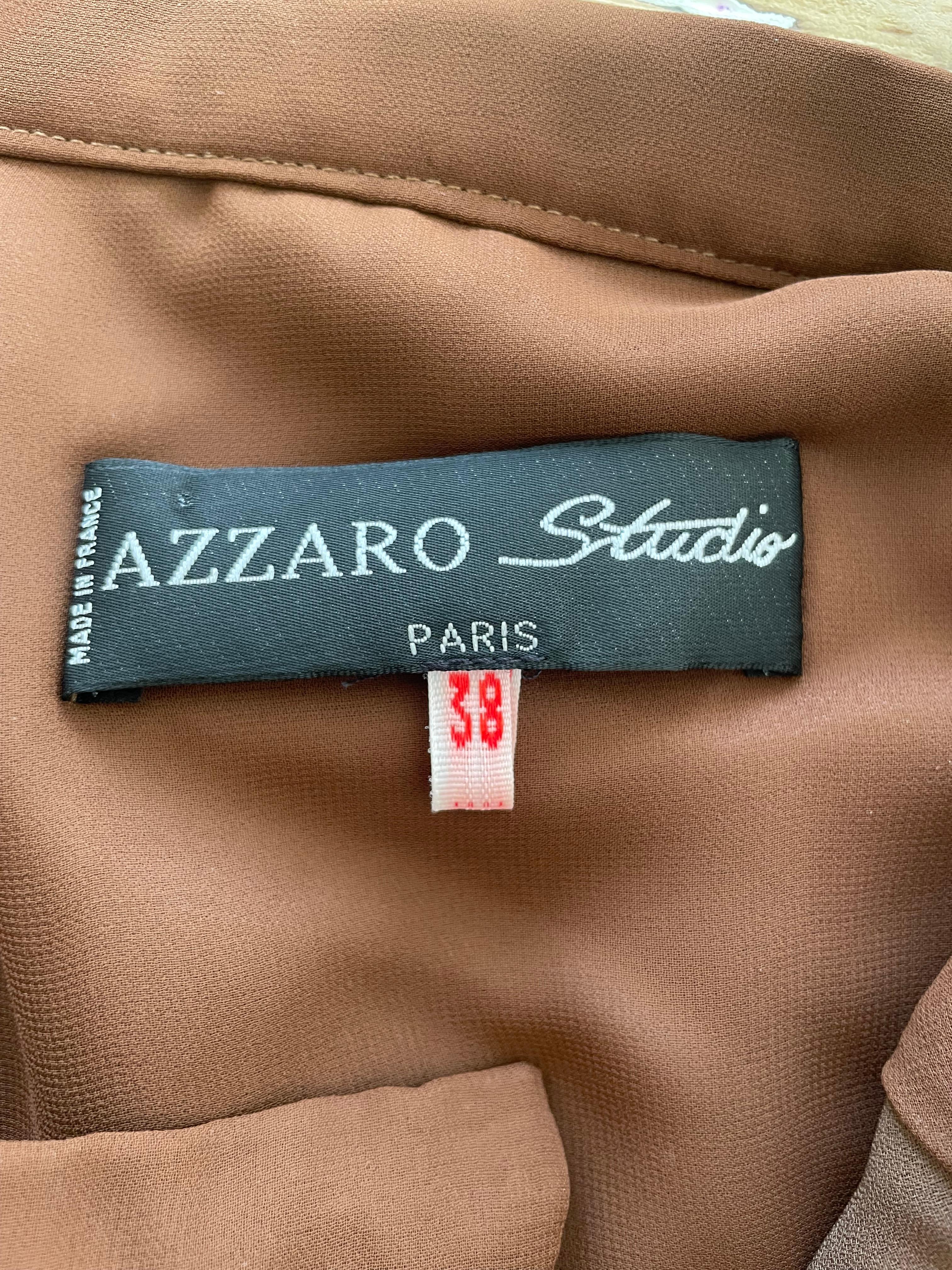 Azzaro Studio Paris 90s Vintage Top Bustier with Short Skirt Evening Dress Crepe For Sale 5