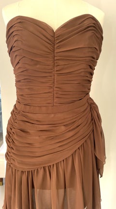 Azzaro Studio Paris 90s Vintage Top Bustier with Short Skirt Evening Dress Crepe