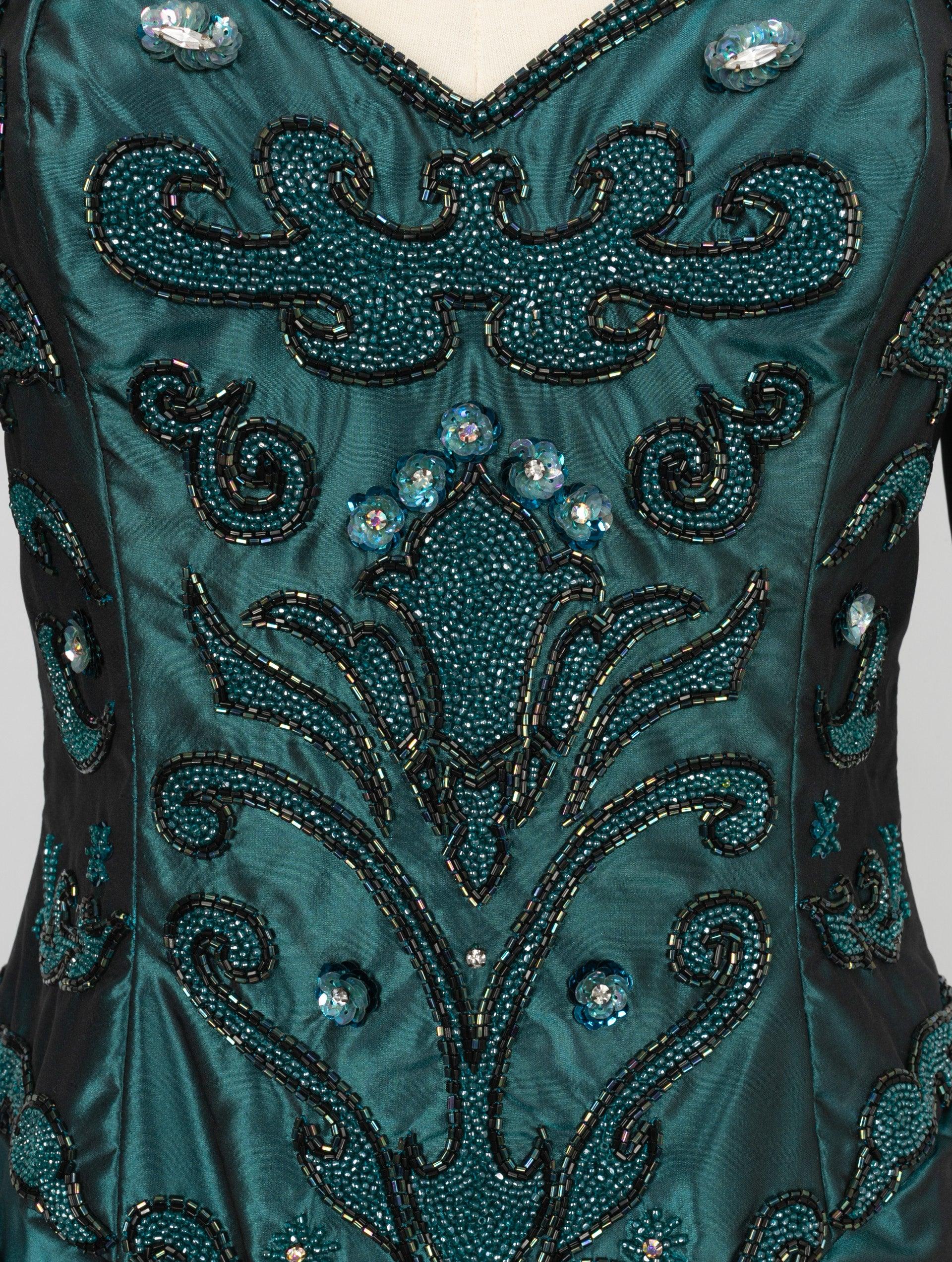 De las mujeres Vestido de Noche Azzaro de Tafetán Cosido con Perlas y Pedrería en venta