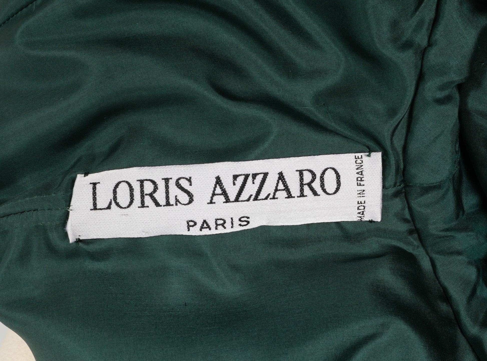 Azzaro - Robe de soirée en taffetas ornée de perles et de strass en vente 2