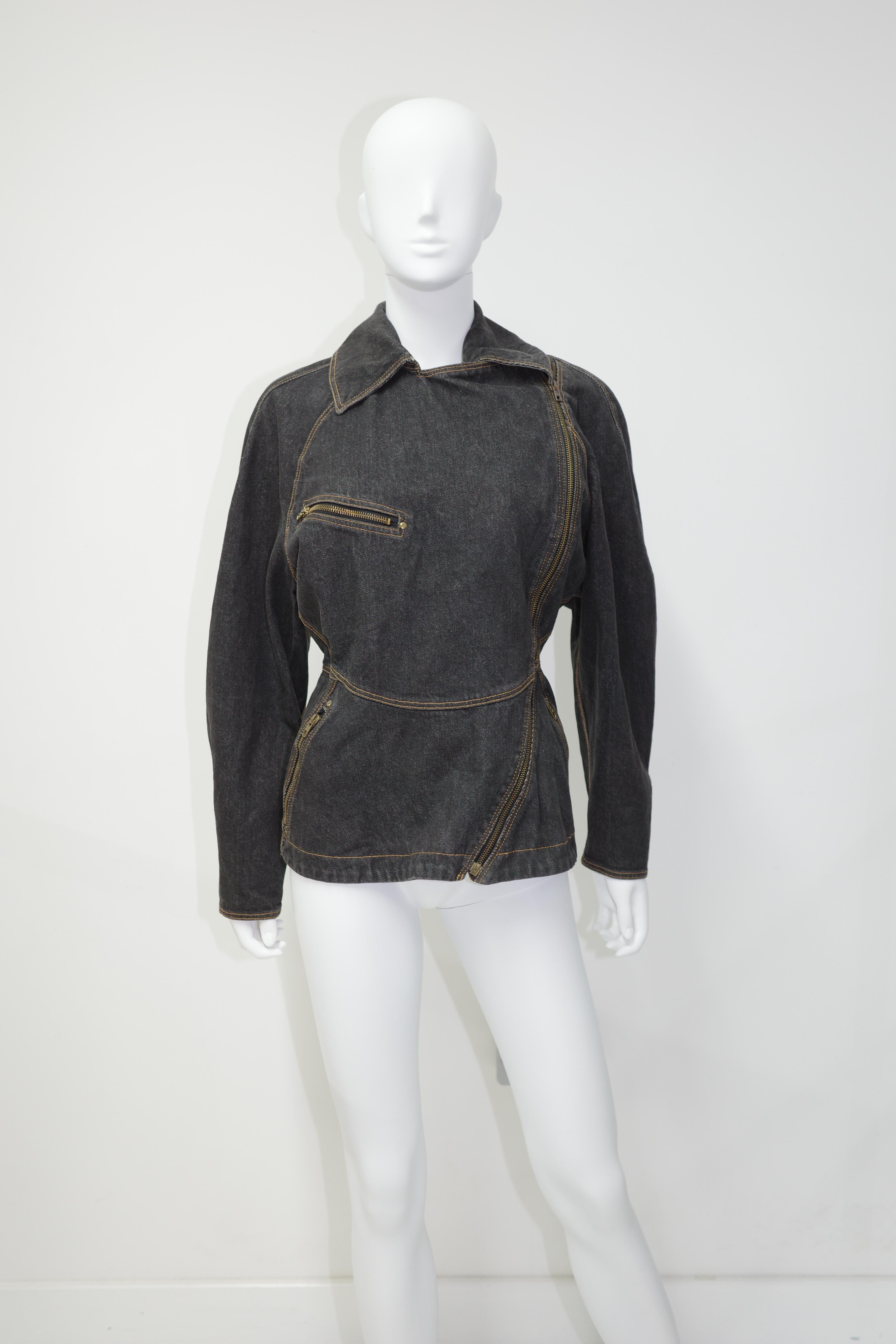 Chaqueta vaquera Azzedine Alaia años 80 Negro en venta