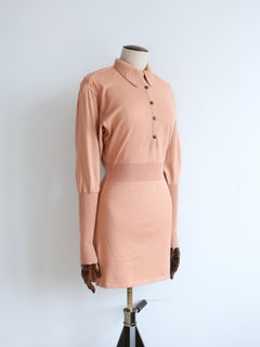 Azzedine Alaïa 1980’s Peach Knit Mini Dress