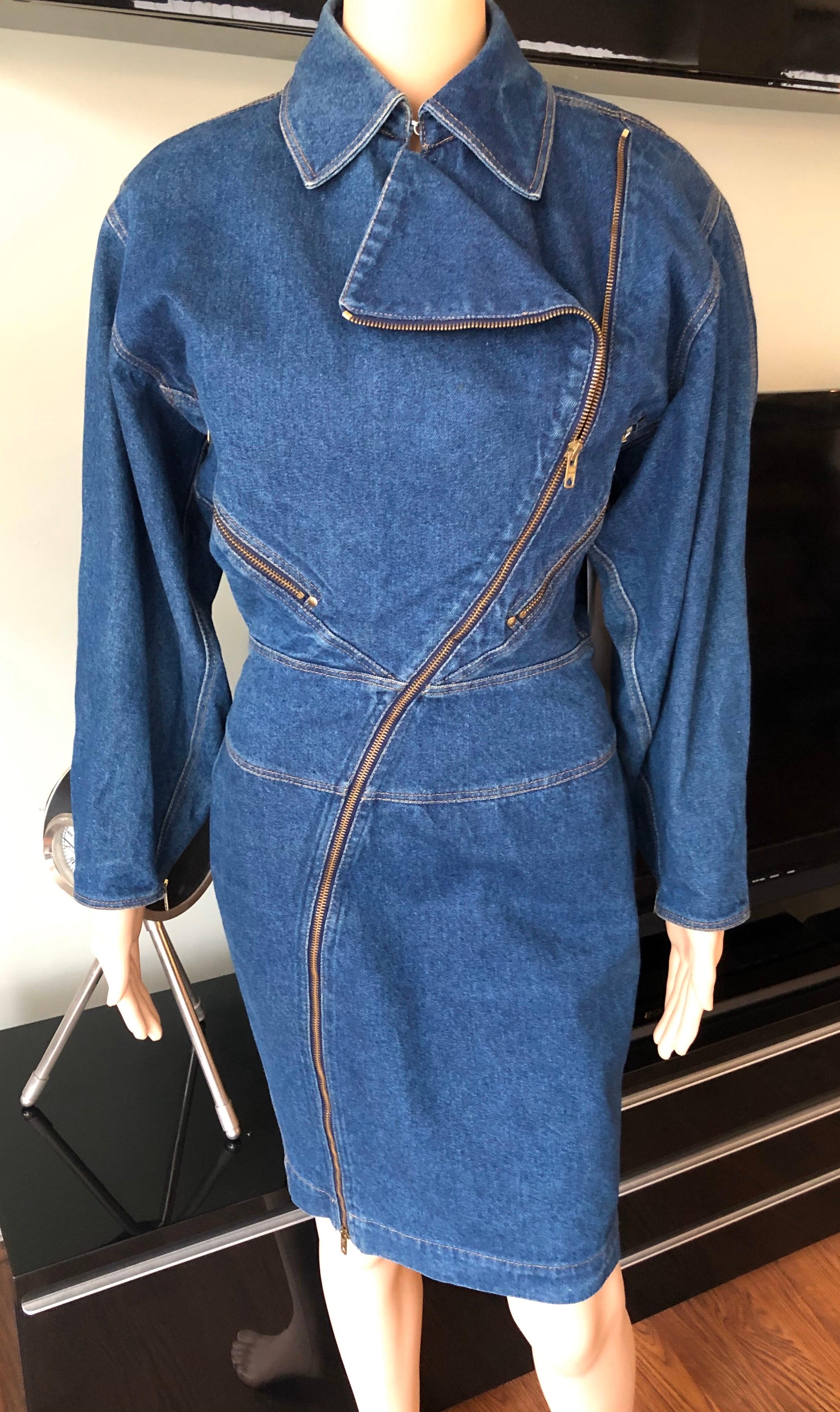 alaia denim dress
