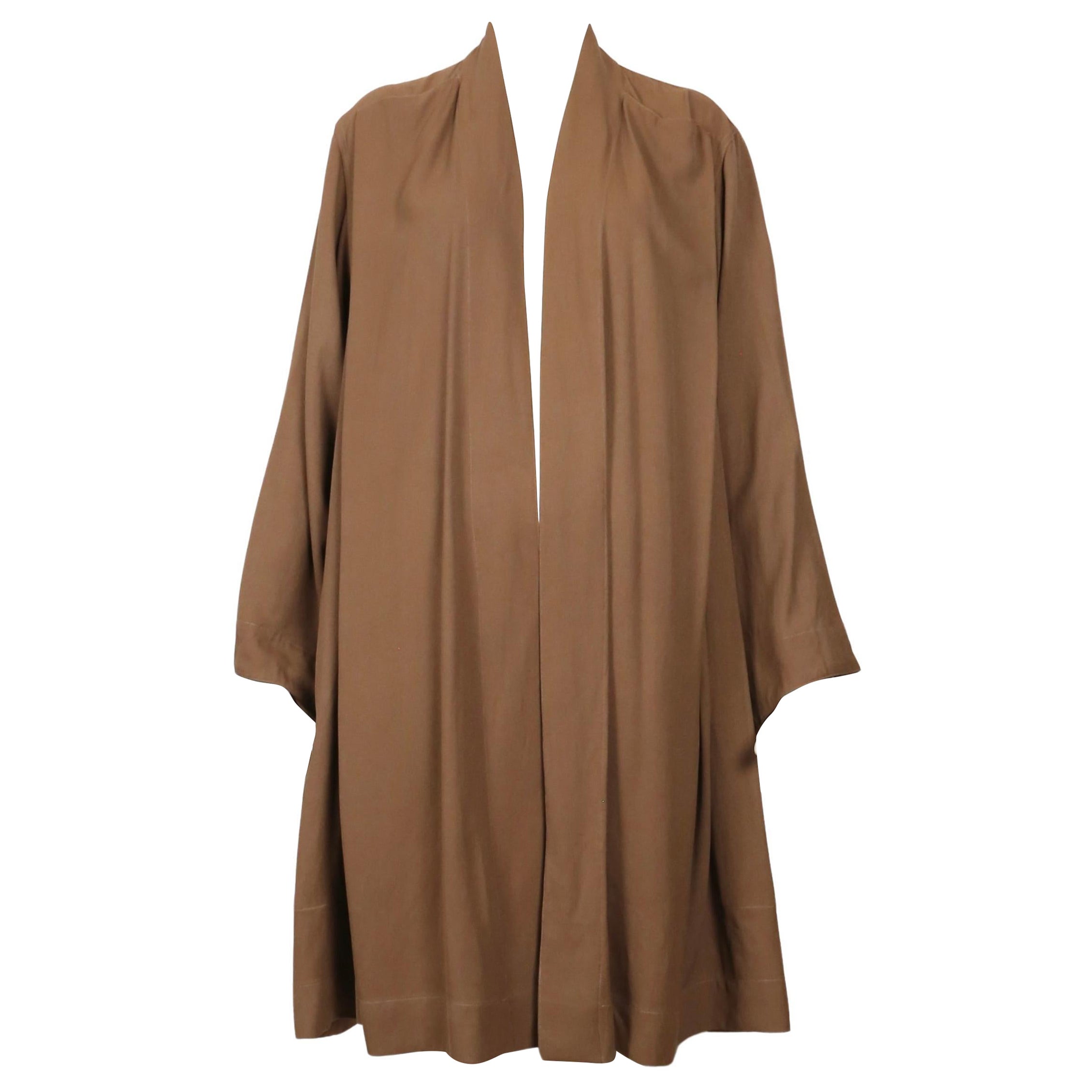 AZZEDINE ALAIA 1980's Vintage Taupe Oversized Swing Jacket Coat