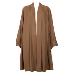 AZZEDINE ALAIA 1980's Vintage Taupe Oversized Swing Jacket Coat