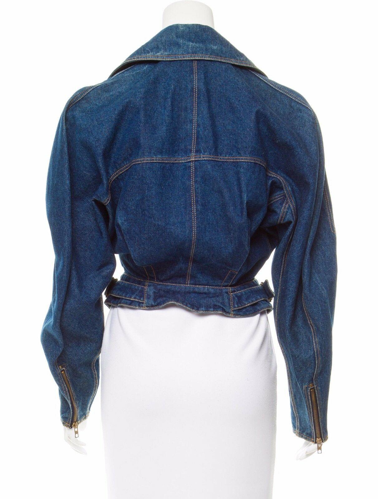 Azzedine Alaia 1986 Vintage Denim Jacket Coat  In Good Condition In Naples, FL
