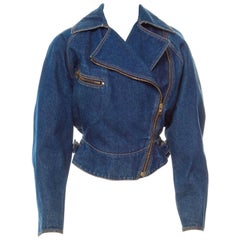 Azzedine Alaia 1986 Vintage Denim Jacket Coat