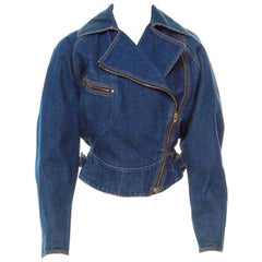 Azzedine Alaia 1986 Vintage Denim Jacket Coat 