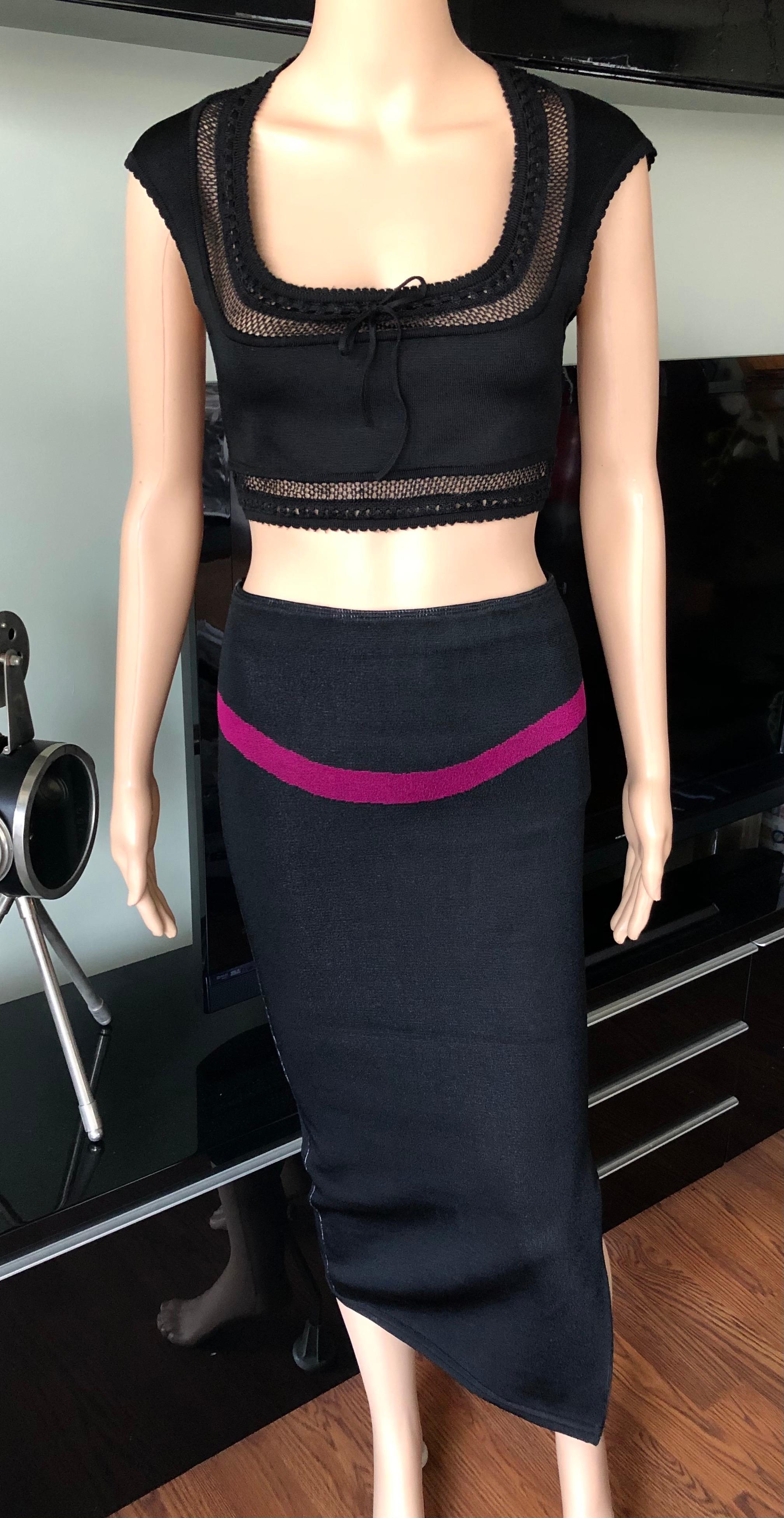 Azzedine Alaia 1990's Vintage Bow Skirt and Crop Top Ensemble 2 Piece Set  In Good Condition In Naples, FL