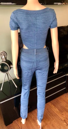 Azzedine Alaia 1990's Vintage Legging Pants & Bodysuit Top 2 Piece Set Ensemble