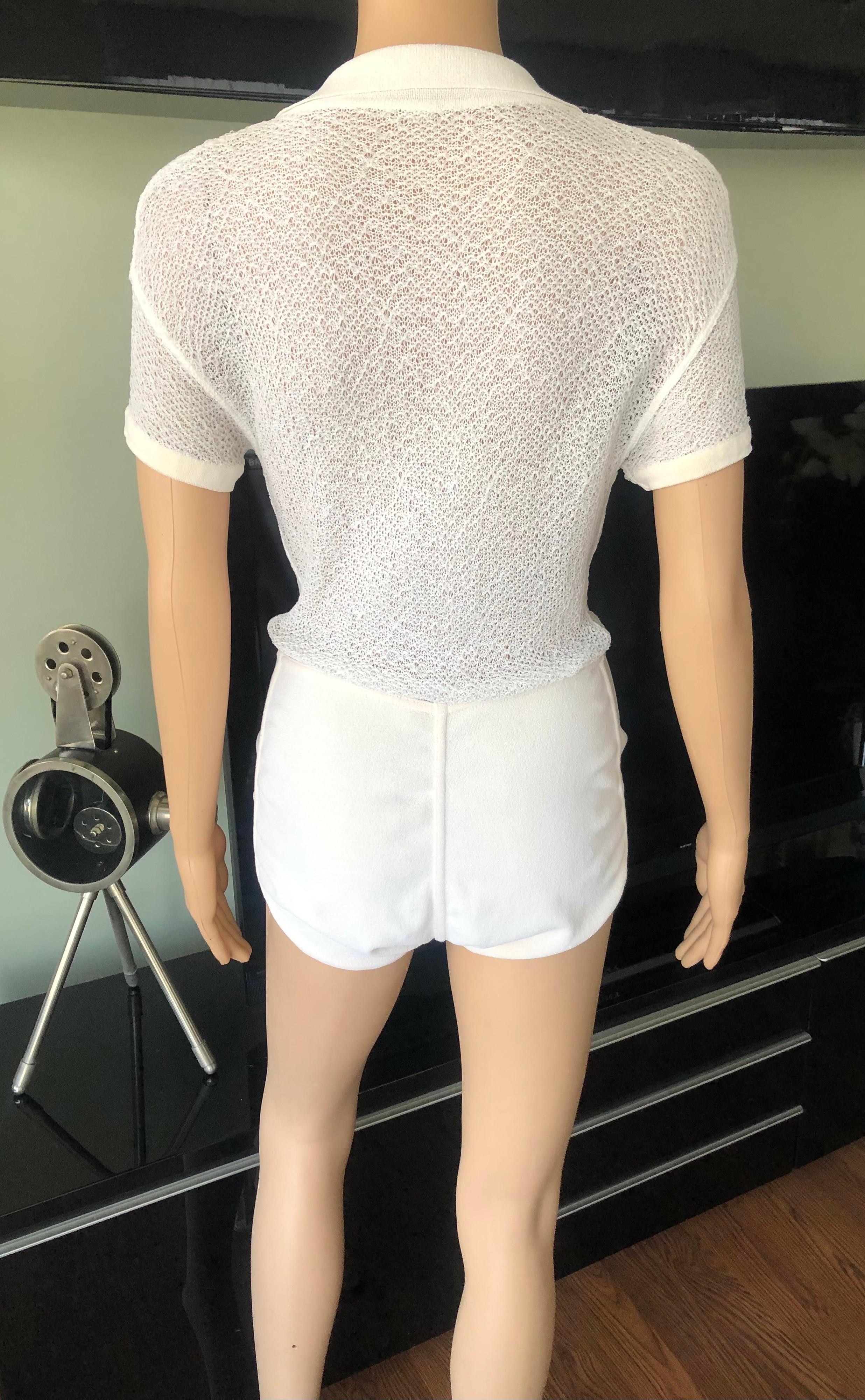 Women's Azzedine Alaia 1990's Vintage Semi-Sheer Bodysuit Romper For Sale