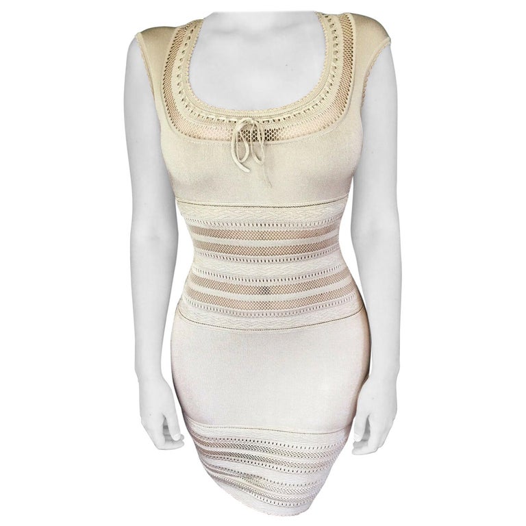 Azzedine Alaia c. 1993 Vintage Semi-Sheer Crochet Knit Bodycon Dress For  Sale at 1stDibs | alaia vintage dress, azzedine alaia bandage dress,  vintage alaia dress