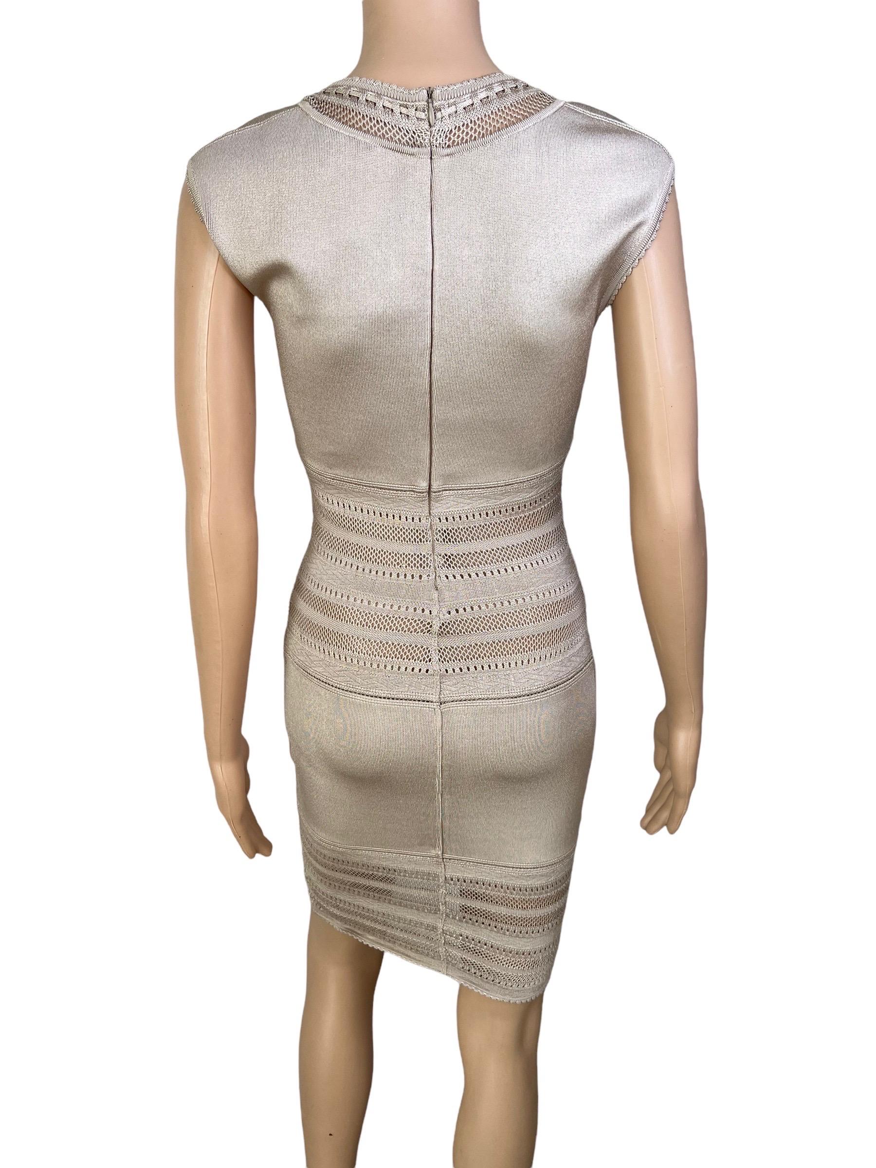 Azzedine Alaia c. 1993 Vintage Semi-Sheer Knit Bodycon Dress in vendita 1