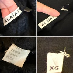 AZZEDINE ALAIA 1994 Vintage Black Chenille Pant Set