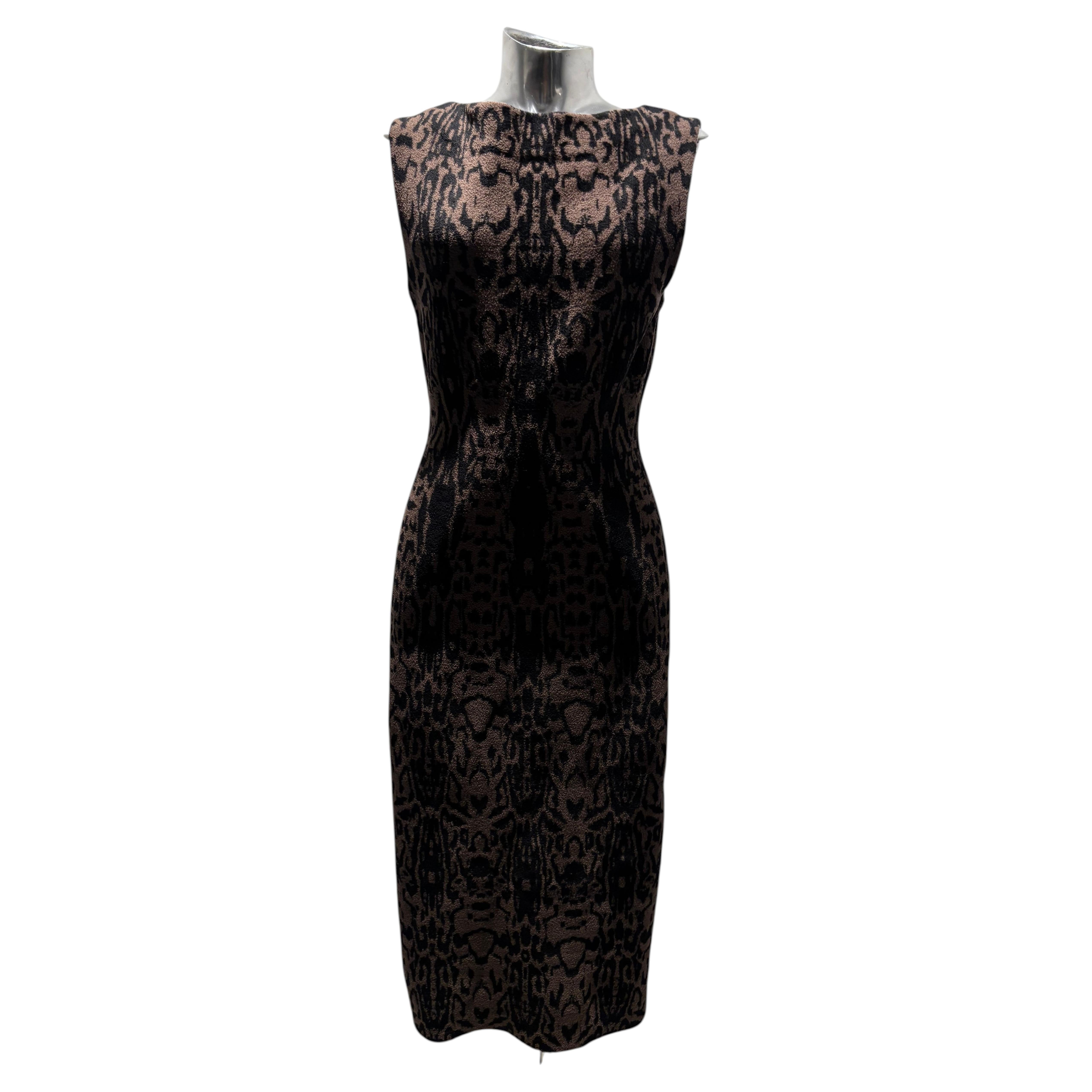 Azzedine Alaïa 2011 Velour Brown Leopard Print Dress