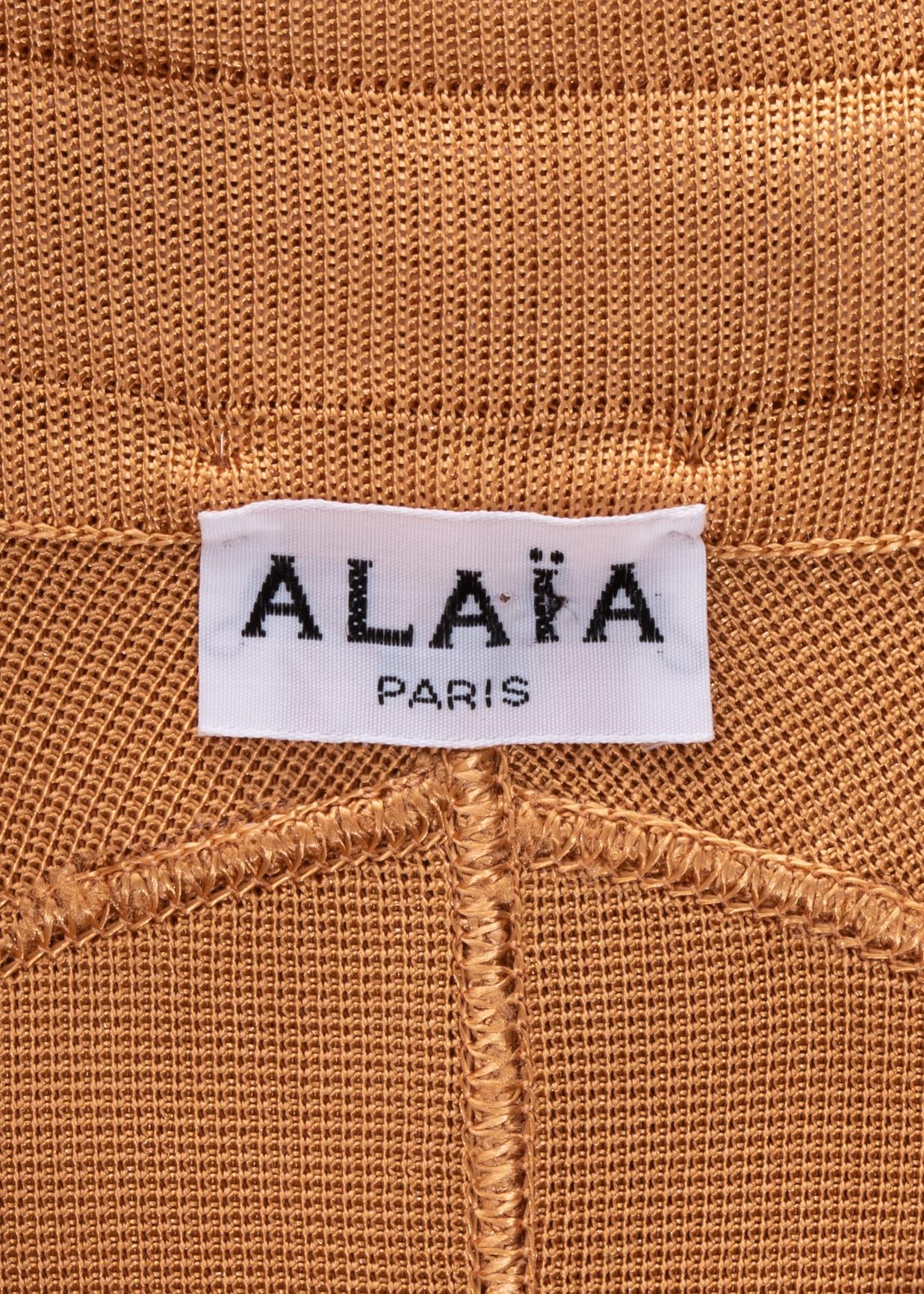 Tailleur pantalon étrier en acétate abricot Azzedine Alaia, A/H 1985 en vente 3